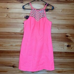 Lilly Pulitzer Larina Shift Dress Pink Sun Ray & gold size 6